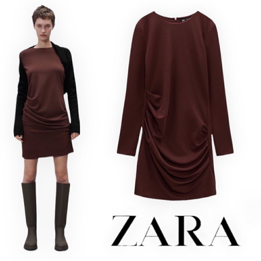 ZARA | Brown | DRAPED DRESS